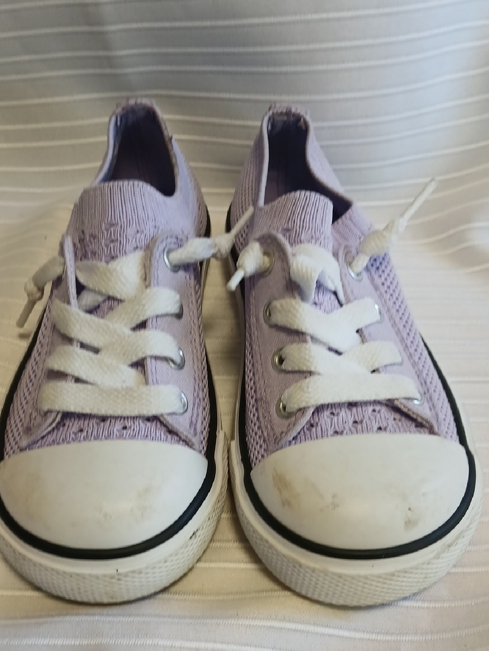 Falls Creek Lilac Knit Kids Sneakers with White Accents